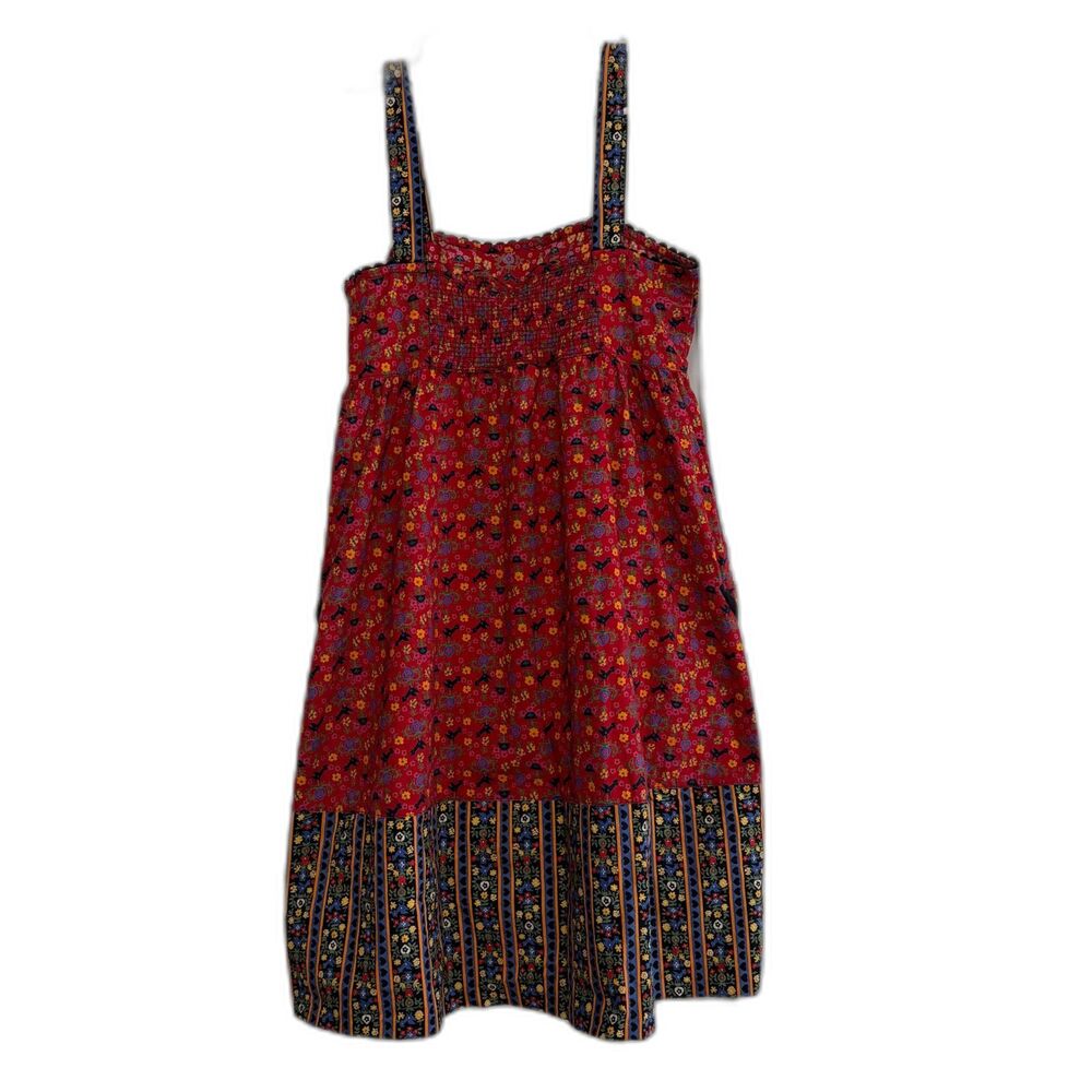 H&M Red Ditsy Floral Cottagecore Sundress | 100% Cotton | Pockets | EU Size 38 - Picture 2 of 12